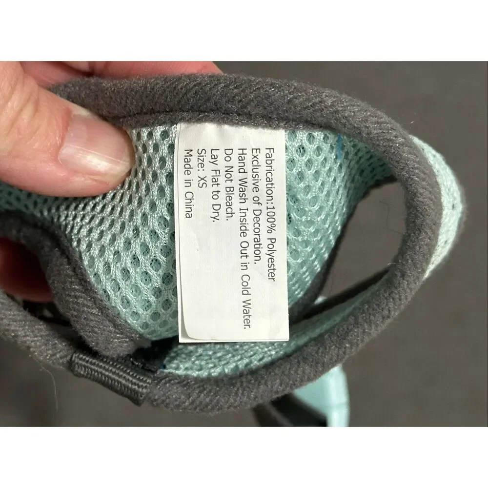 Simplygo XS Dog Harness Turquoise Gray Adjustable Mesh Small Dog